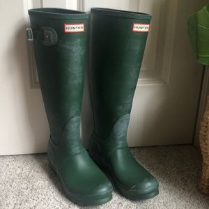 Hunter Matte Hunter Green Tall Rain Boots